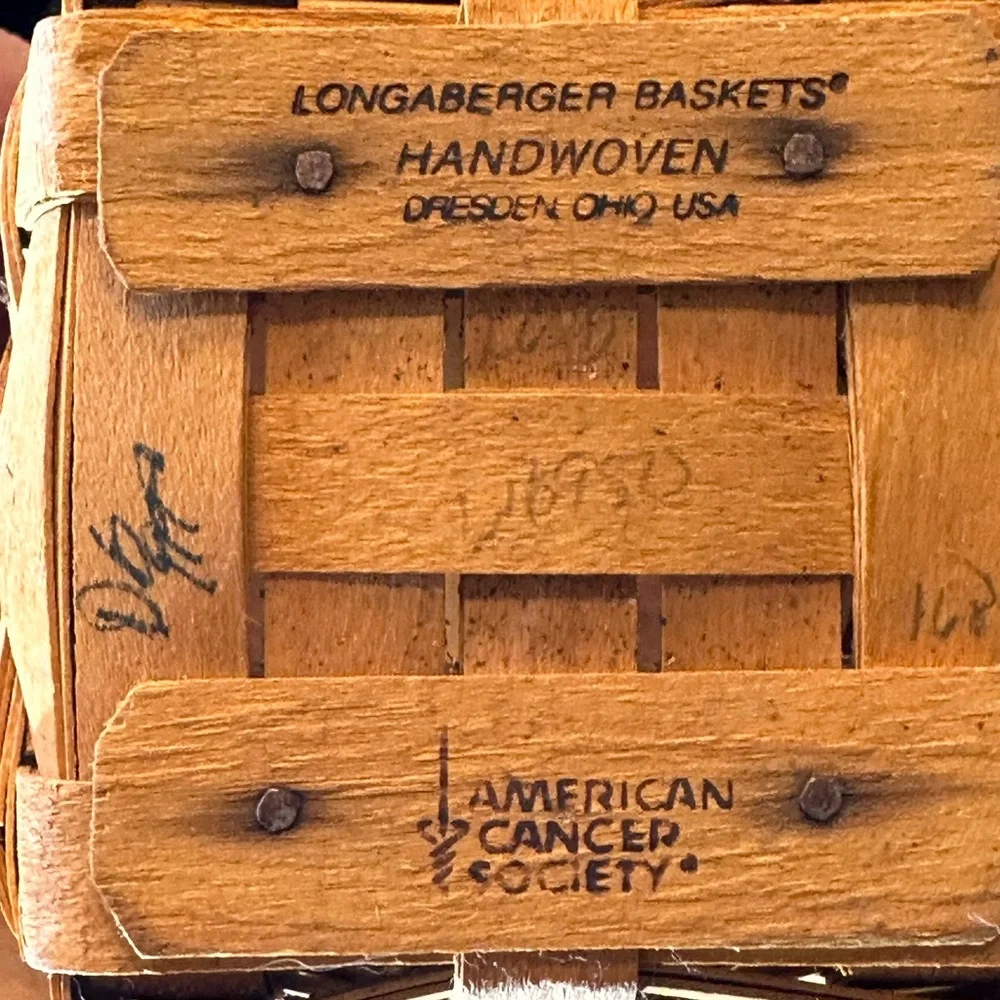 Longaberger‎ vintage 1998 American Cancer Society Horizon of Hope Basket retired